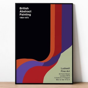 British Abstract Painting Art Poster – 1964–1973 Hard-Edged Abstraction, Minimalist Design, Colorful Art Print Gift Idea, Art Exhibit Poster