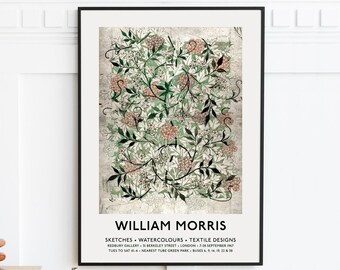 Exposición de William Morris - Cartel de William Morris - Lámina artística de William Morris - Estampado floral - Estampado floral - Art Nouveau - Botánica