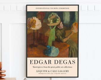 Edgar Degas Exhibition Poster - Gallery Quality Print - The Millinery Shop - Wall Art Decor - Degas Print - Meerdere maten beschikbaar