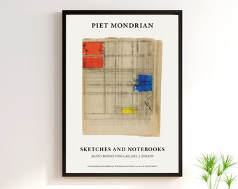 Piet Mondrian Exhibition Poster - Abstract Art - Minimalist Print - Modern Art - Mondrian Print - Modern Wall Art - Poster Print