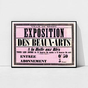 Klassisches Französisches Plakat 1877, Vintage Werbeplakat, Wandkunst, Ausstellungsplakat, Kunstgalerie, Affiche Exposition, Ausstellungsplakat