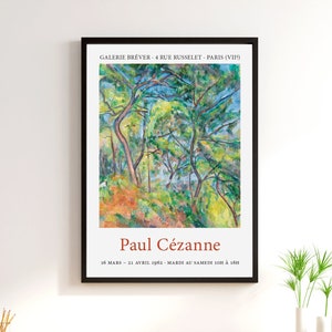 Cézanne Exhibition Poster, Paul Cezanne Trees Print, Impressionism Landscape Painting, Museum Quality Vintage Art, Home Decor, Paris Gallery