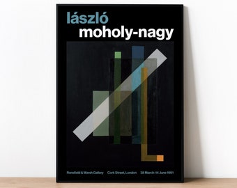 Laszlo Moholy-Nagy Bauhaus Exhibition Poster, Construction, 1924, Vintage Bauhaus Art Print, Gift For Art Lover, Vintage Modern Art Print