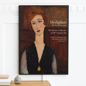Amedeo Modigliani Exhibition Poster - Gallery Quality Print - Portrait - Vintage Wall Art Decor - Modigliani Print - Multiple Sizes