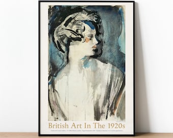 British Art In The 1920s Exhibition Poster, Art Deco Poster, Vintage Advertising Poster, Wall Art, Museum Poster, Fine Art Gallery Print