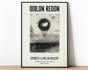 Odilon Redon 1982 Exhibition Poster - Symbolist Art, Vintage New York Gallery Print, French Artist Lithograph, Collectible Wall Decor