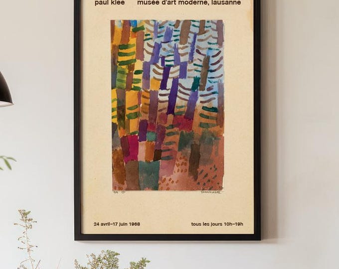 Paul Klee Tannenwald Exhibition Poster, Swiss Museum Art, 1960s Art Poster, Art Gallery Poster, Museum Print, Bauhaus Art Print, Authentic