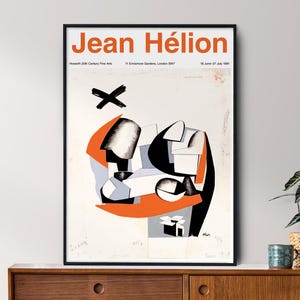 Póster de Jean Hélion: El cartón salva al metal, 1943. Impresión modernista en gouache y acuarela, arte abstracto, póster de guerra, póster de exposición.