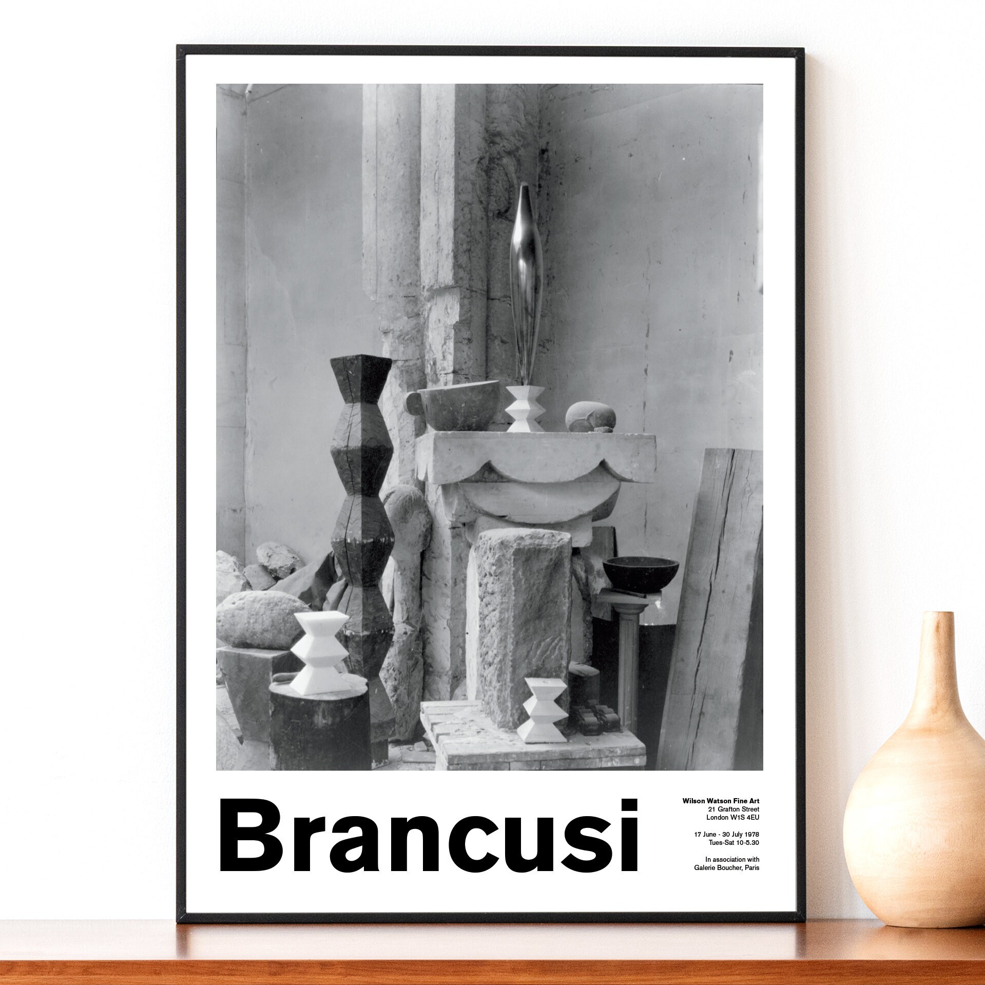 Vintage 1978 Style Constantin Brancusi Exhibition Poster