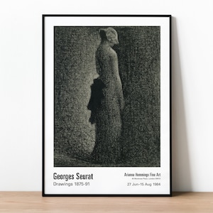 Georges Seurat Drawing Print, Exhibition Poster, Impressionist Pointillist Print, Impressionism Poster, Unique Gift Idea For Any Art Lover