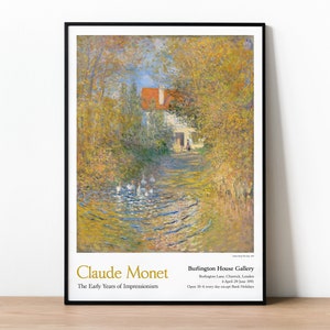 Claude Monet Exhibition Poster, The Geese, Gallery Quality Print, Impressionist, Garden, Scenery, Nature, Wall Art Decor, Vintage, Gift