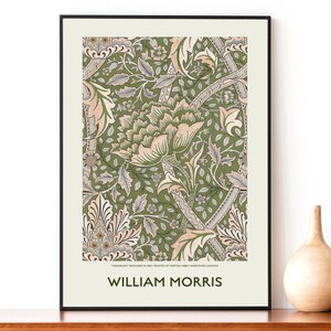 William Morris Exhibition Poster - Museum Quality - Windrush Textile - Vintage Wall Art Decor - Merton Abbey Workshop - Arts And Crafts