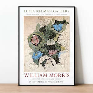 Exposição de desenhos e designs de pôster de William Morris, impressão artística de Morris, impressão de flores, Art Nouveau, impressão botânica, papel de parede de William Morris