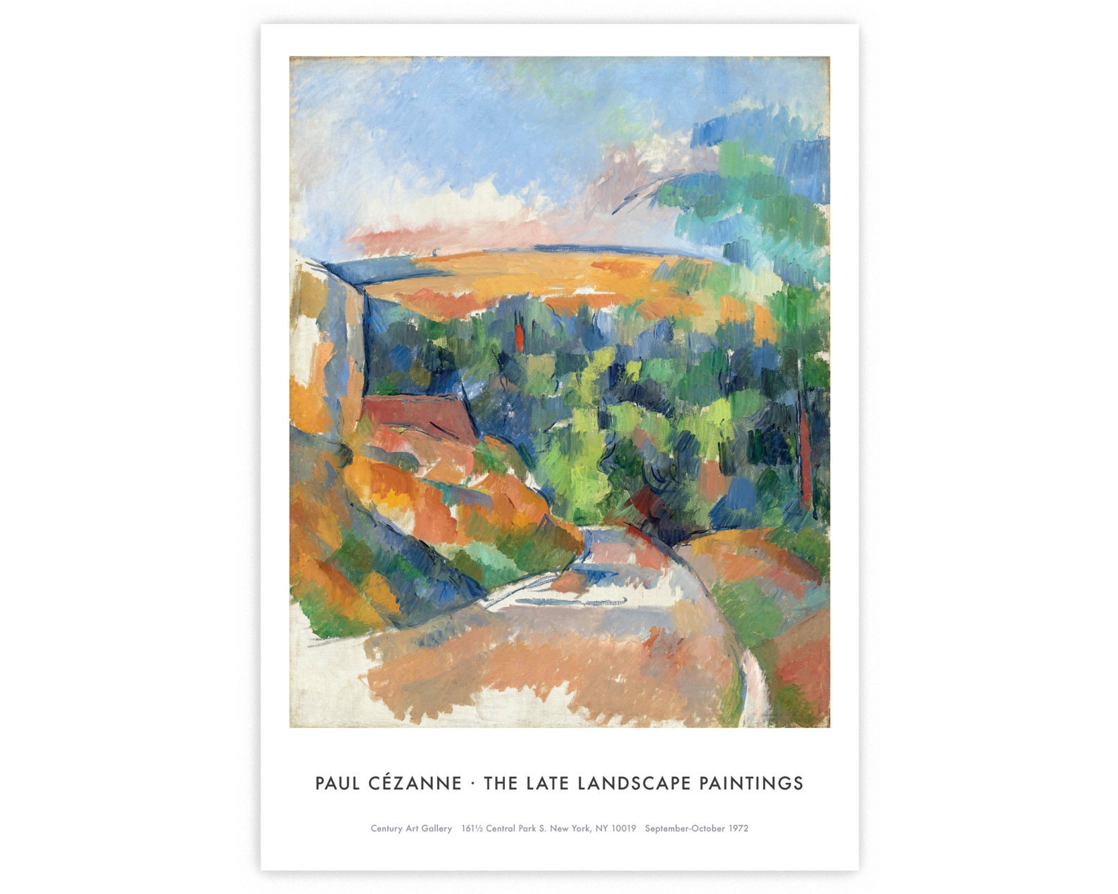 Paul Cézanne Exhibition Poster Print, the Bend in the Road 1900-1906 ...