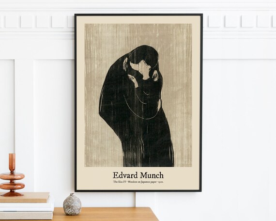 Edvard Munch the Kiss Poster Print, Museum Quality, Gothic Art,  Expressionist Painting, Woodcut Print, Fine Art Print - Etsy