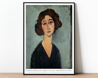 Modigliani Print, Amedeo Modigliani Exhibition Poster, Jeune Femme, Vintage Exhibition Poster Art, Modigliani Painting, French Painting