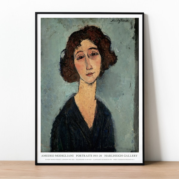 Modigliani Print, Amedeo Modigliani Exhibition Poster, Jeune Femme, Vintage Exhibition Poster Art, Modigliani Painting, French Painting
