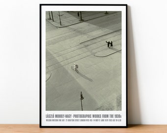 Laszlo Moholy-Nagy Photography Exhibition Poster, Museum Quality Print, 7AM (New Year's Morning) Photo, Bauhaus Print, Mid Century Art