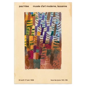 Paul Klee Tannenwald Exhibition Poster, Swiss Museum Art, 1960s Art Poster, Art Gallery Poster, Museum Print, Bauhaus Art Print, Authentic
