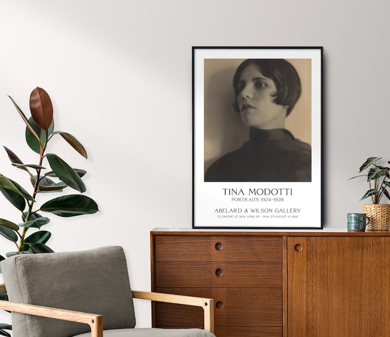 Tina Modotti Photography Exhibition Poster, Museum Quality Print, Portrait of Maria Marin de Orozco, 1920s Print, Mid Century Modern Art image 2