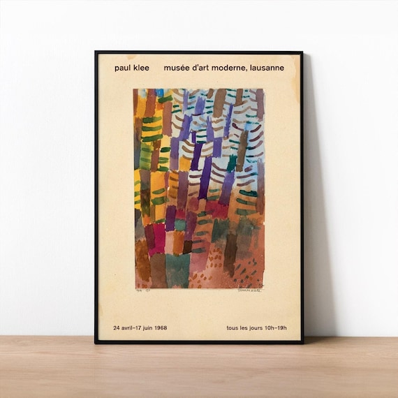 Paul Klee Tannenwald Exhibition Poster, Swiss Museum Art, 1960s Art Poster, Art Gallery Poster, Museum Print, Bauhaus Art Print, Authentic