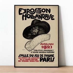 Dutch Art Exhibition Poster, World War I Vintage Poster, Art Print, Wall Art, Home Decor, Painting Exhibition, Museum Poster, Gallery Print