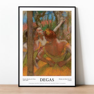 Degas Print, Ballerina Edgar Degas Exhibition Poster, Ballet Vintage Poster, Ballerina Gift, Nordic Decor, Large Size Print, Dancers 1896