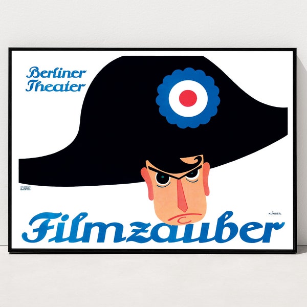 Filmzauber Poster by Julius Klinger, 1914 German Theatre Poster Print, Napoleon Art, Cinema Film Movie Poster, Silent Movie Poster, Comedy