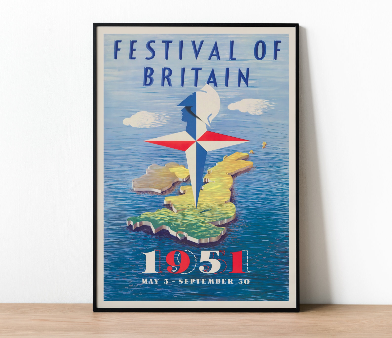 Festival of Britain Poster Print Designed in 1951 by Abram Games