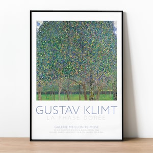 Gustav Klimt &#39;Pear Tree&#39; Exhibition Poster - Stunning Fine Art Print for Home Decor - Botanical Artwork by Austrian Master