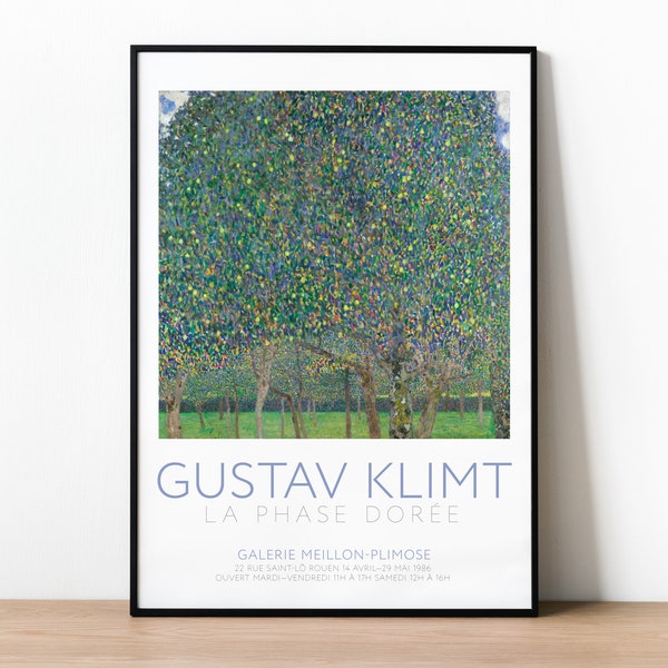 Affiche d'exposition Gustav Klimt 'Pear Tree' - Superbe impression d'art pour la décoration intérieure - Oeuvre botanique par un maître autrichien