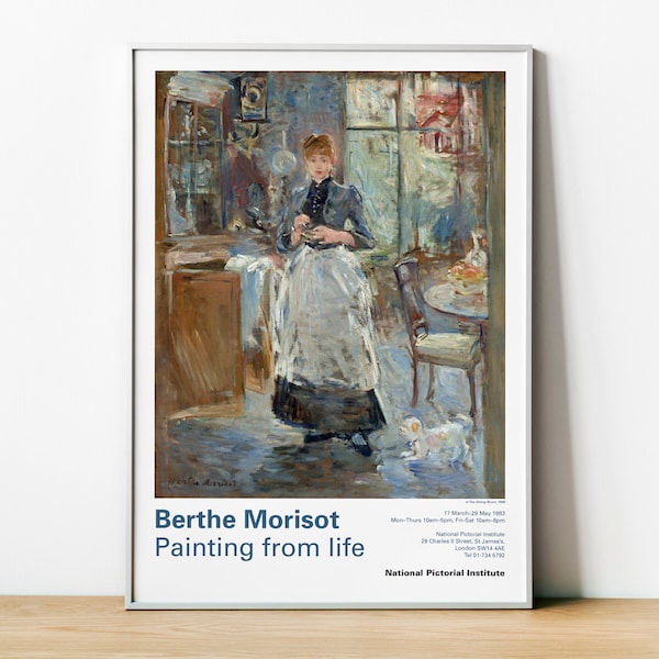 Affiche de l'exposition Berthe Morisot, peinture dans la salle à manger, impression de galerie d'art, impression Berthe Morisot, impressionniste français, art féministe