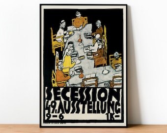 Egon Schiele、Secession 49. Austellung Egon Schiele Vienna Secession Exhibition Poster: Art Nouveau