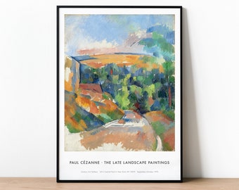 Paul Cézanne Exhibition Poster Print, The Bend In The Road 1900-1906, Post Impressionist Painting, Gallery Art, Picasso Poster Braque Cubism