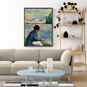 May include: A poster advertising an exhibition of preparatory studies for major works by Georges Seurat, held at the Galerie Armin Siegenthaler in Zurich from September 6 to October 25, 1974. The poster features a painting of a person sitting by a body of water.