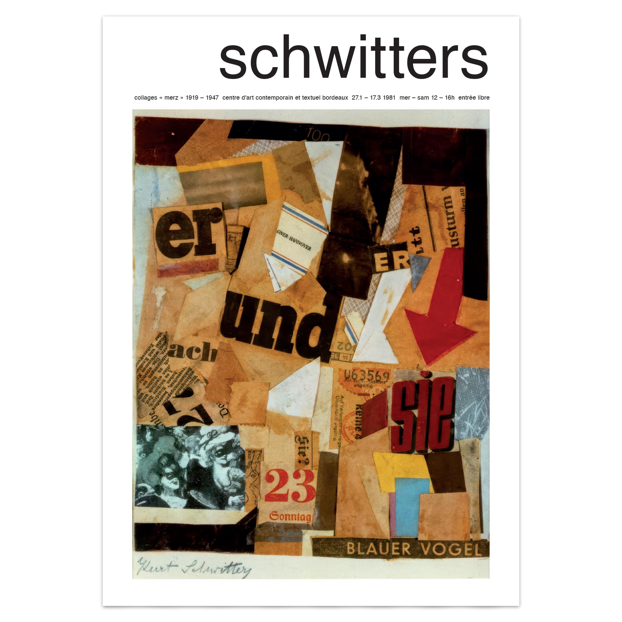 【Sale・2冊セット】Gerhard Merz Archipittura作品集 Kurt Schwitters Merz Poster – Blauer Vogel 1922 Collage, Dada Art