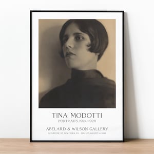 Tina Modotti Photography Exhibition Poster, Museum Quality Print, Portrait of Maria Marin de Orozco, 1920s Print, Mid Century Modern Art image 1