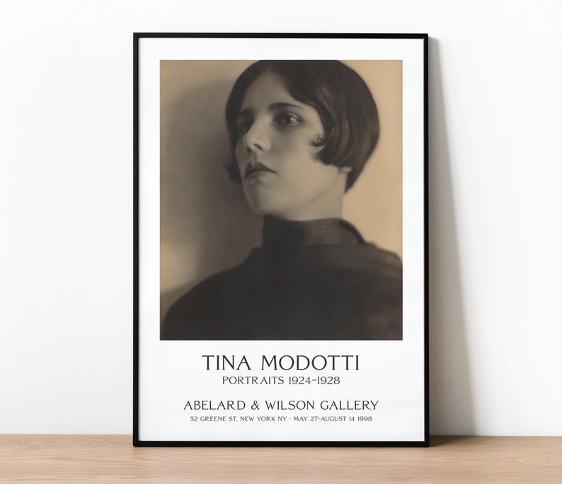 Tina Modotti Photography Exhibition Poster, Museum Quality Print, Portrait of Maria Marin de Orozco, 1920s Print, Mid Century Modern Art image 1