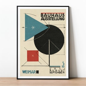 Herbert Bayer Bauhaus Poster Print, Bauhaus Weimar 1923 Exhibition, Modern Art, Geometric Minimalist Art, Bauhaus Home Decor Wall Art Gift
