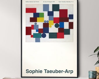 Sophie Taeuber-Arp Art Exhibition Poster Minimalist  Mid Century Museum Poster Art