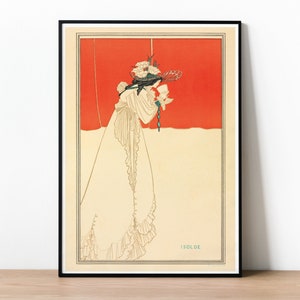 Isolde (1895) Art Print by Aubrey Beardsley, Victorian Poster, Art For Arts Sake, Aesthetic Movement, Classical Art, Aubrey Beardsley Print
