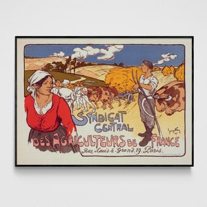 Vintage French Farming Poster, Advertising Art, Art Nouveau Print, Fin de Siecle, Countryside Poster, Kitchen Print, Gallery Wall Decor