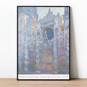Monet Print, Claude Monet Exhibition Poster, Rouen Cathedral, Claude Monet Art, Impressionist Painting, French Art, Big Poster, Church Art