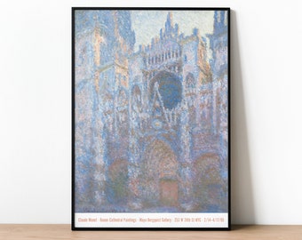 フランス蚤の市　ルーアン　大聖堂　絵画　インテリア雑貨 モネのルーアン大聖堂の版画：ヴィンテージ印象派ギャラリーの壁アート