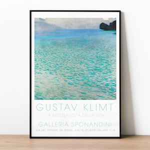 Gustav Klimt Wall Art, Art Nouveau Exhibition Poster, Gustav Klimt Famous Paintings, Art Museum Posters Print, Gallery Wall, Attersee Lake