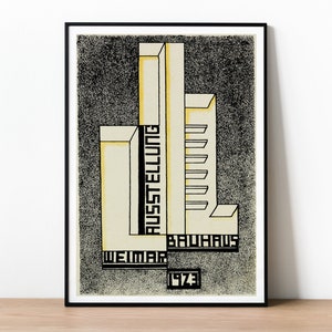 Poster Bauhaus da una cartolina dell'architetto ungherese Farkas Molnár, Bauhaus Architecture Print, Idea regalo di arte moderna, Mid Century Modern