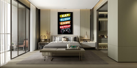 Gaming Room Decor Printed on Canvas Boys Bedroom Decor / Wall Art / Gaming  Room / Gamers / Man Cave / Man Cave Decor / Play 