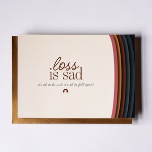 Loss is Sad Sympathy Card, Mom Support Card for Miscarriage and Pregnancy loss grief, grieving, Thinking of you