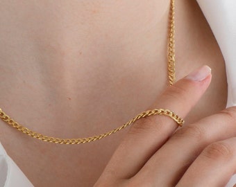 14K Solid Gold Cuban Gourmet Chain, Real Gold Cuban Necklace, 14K Men Women Real Gold Cuban Chain Necklace or Bracelet or Earrings