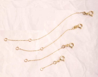 14k 18K Solid Gold Chain Extender, Adjustable Gold Extender, Spring Ring Clasp, Jewelry Necklace or Bracelet  Adjustment 1&quot; 2&quot; 3&quot; 4&quot;, Extend
